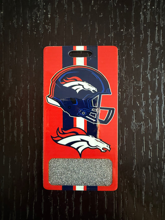 Broncos vertical badge buddy