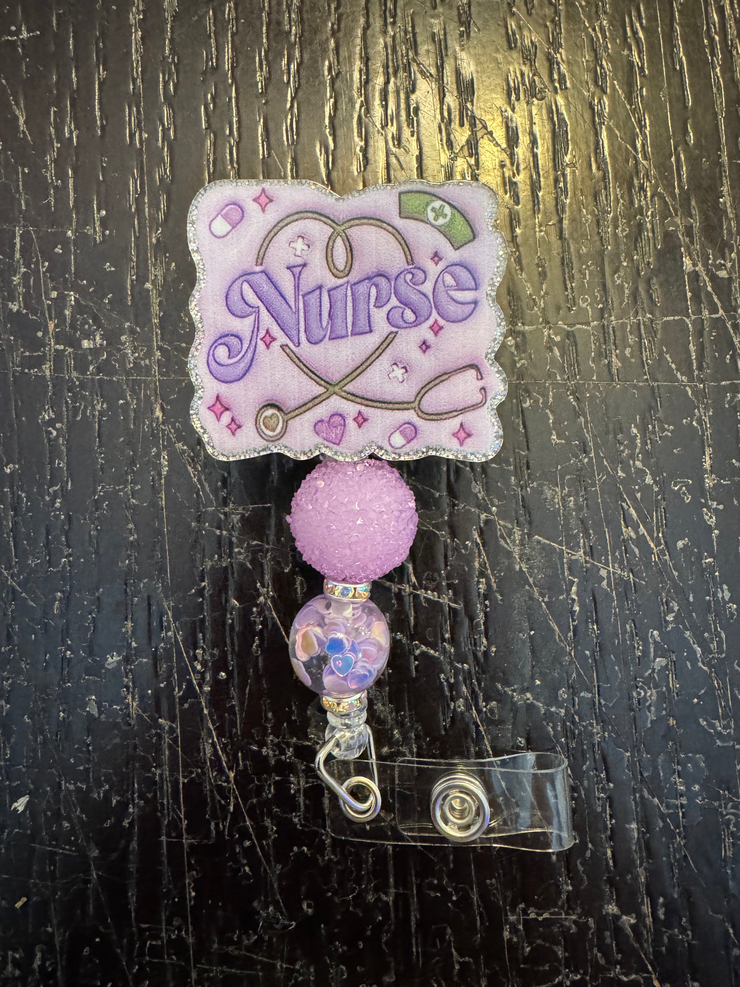Purple Nurse badge reel