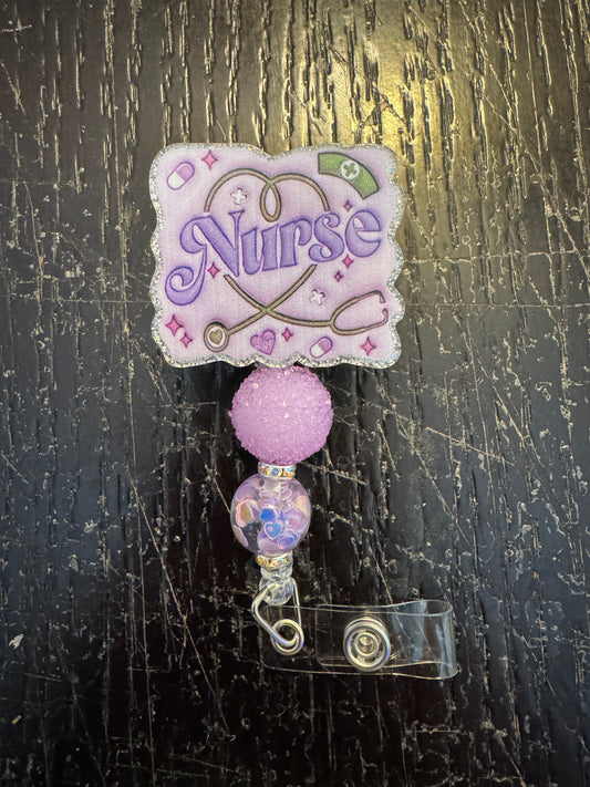 Purple Nurse badge reel