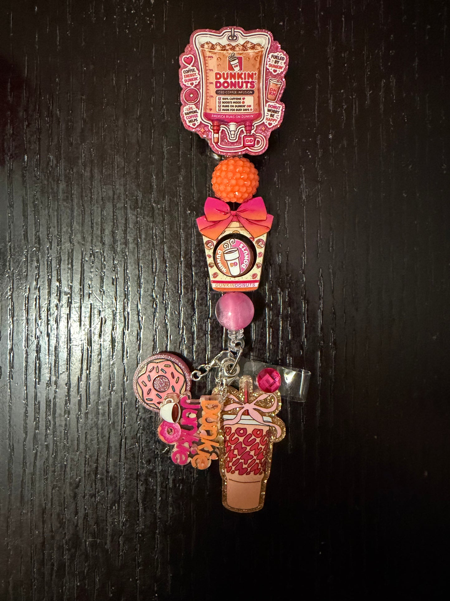 Dunkin Donuts badge reel