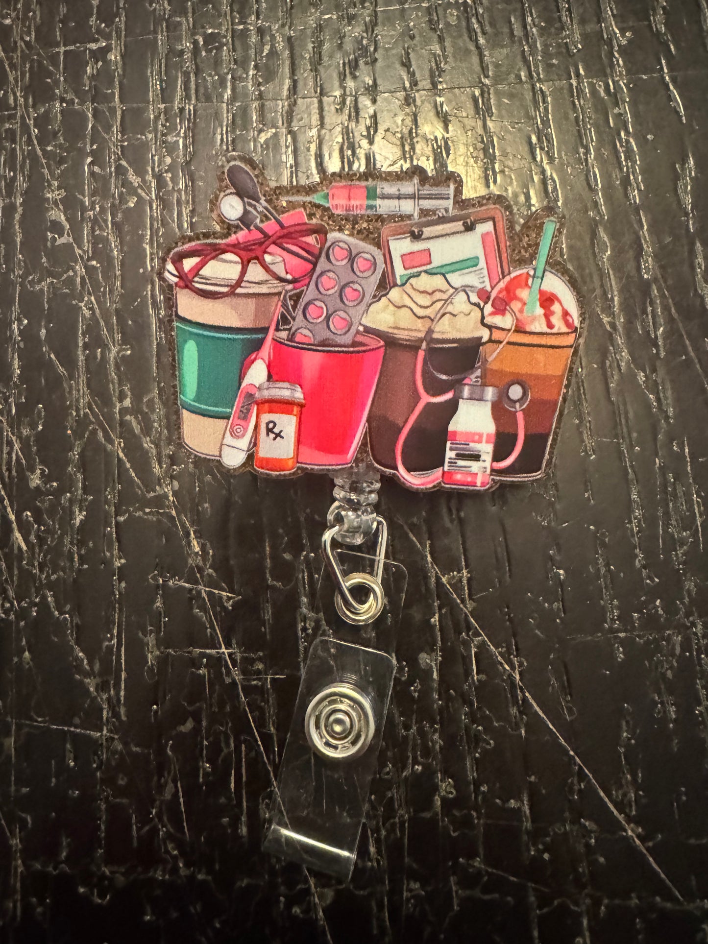 Coffee badge reel