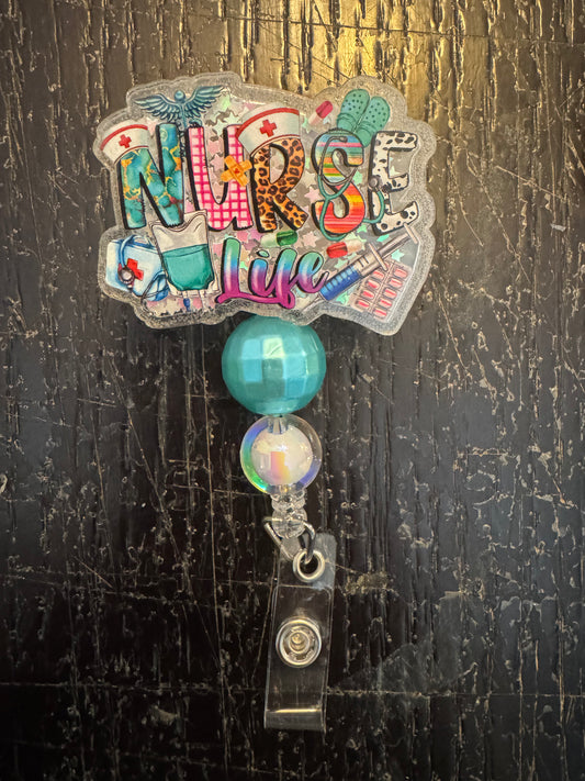 Nurse Life shaker badge reel