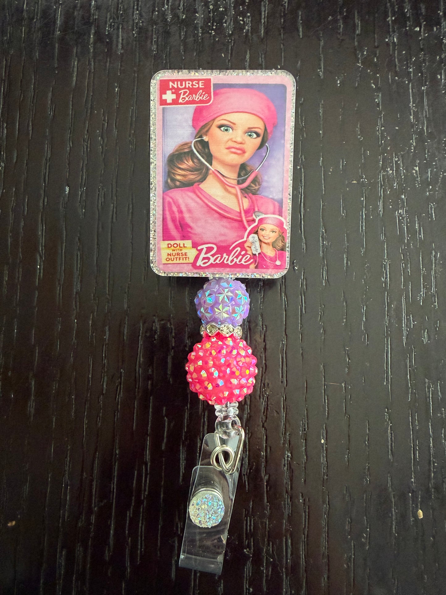 Barbie nurse badge reel