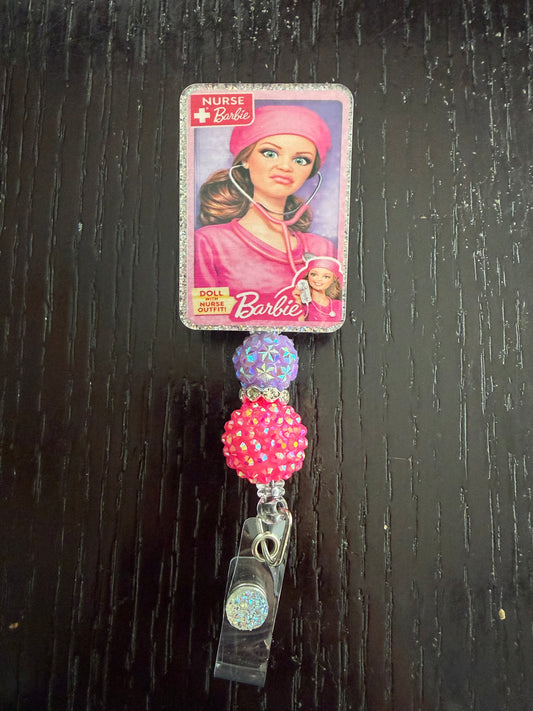 Barbie nurse badge reel
