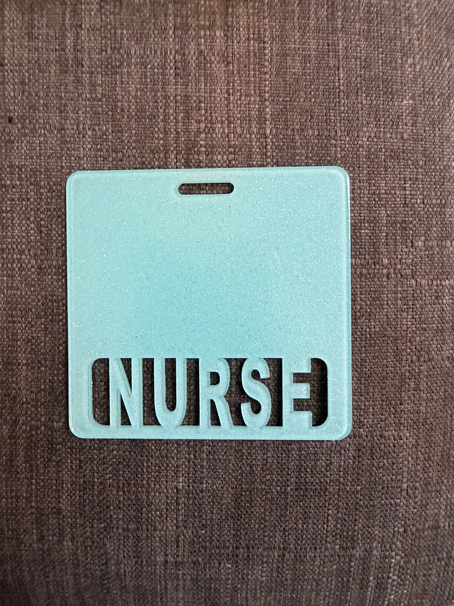 Nurse badge buddy (light blue glitter)