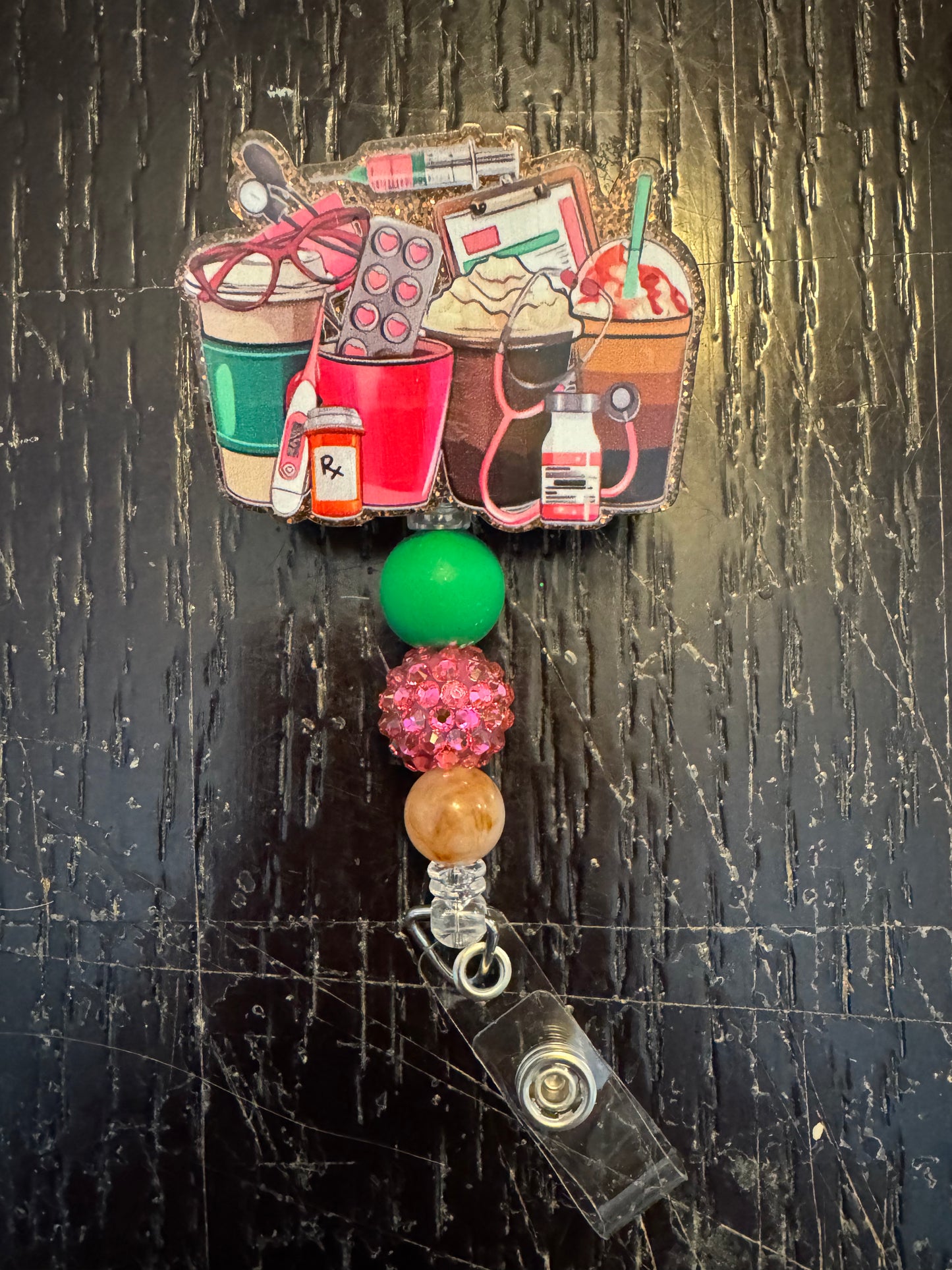 Coffee badge reel