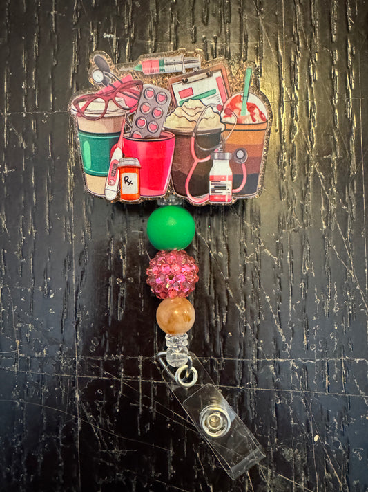 Coffee badge reel