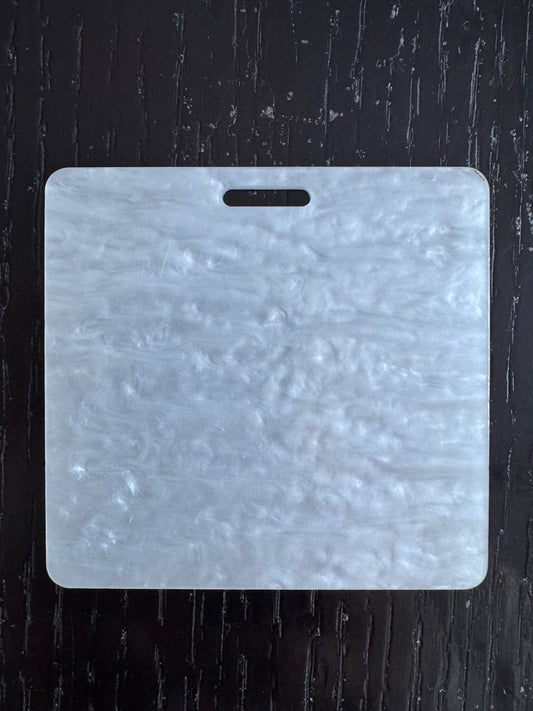 Blank white marble badge buddy
