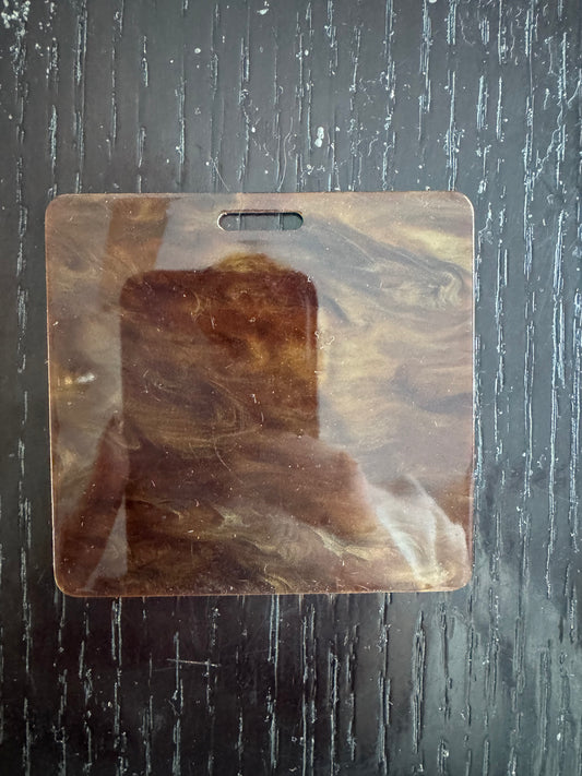 Blank Brown marble badge buddy