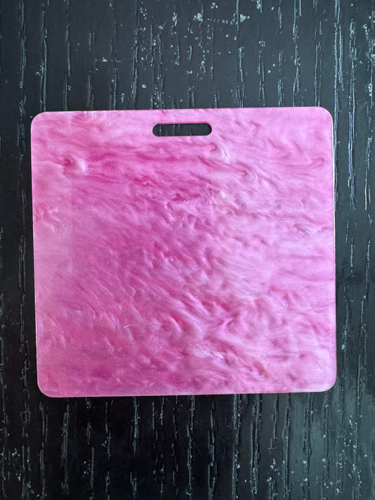Blank dark pink marble badge buddy