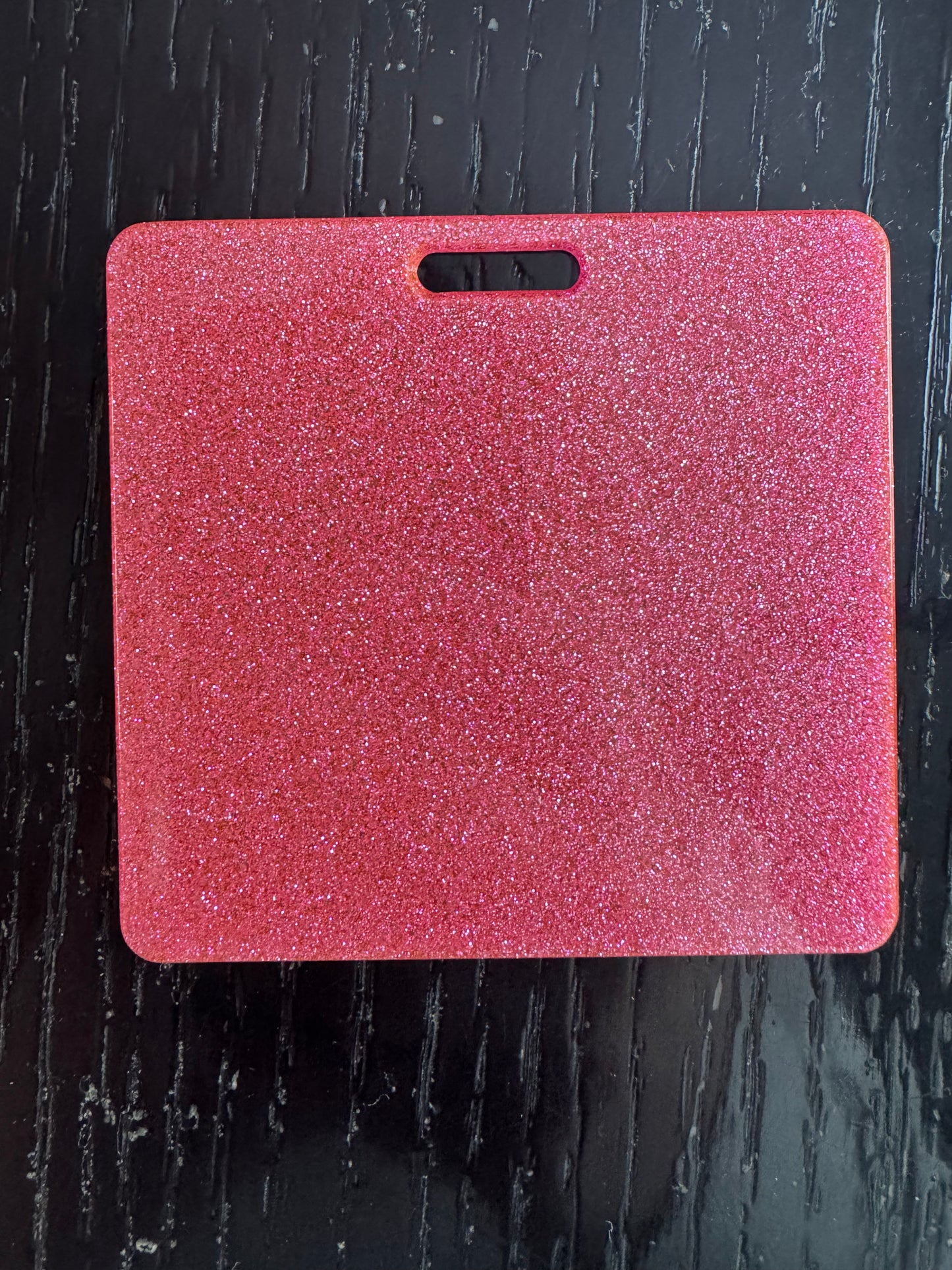 Blank hot pink glitter badge buddy