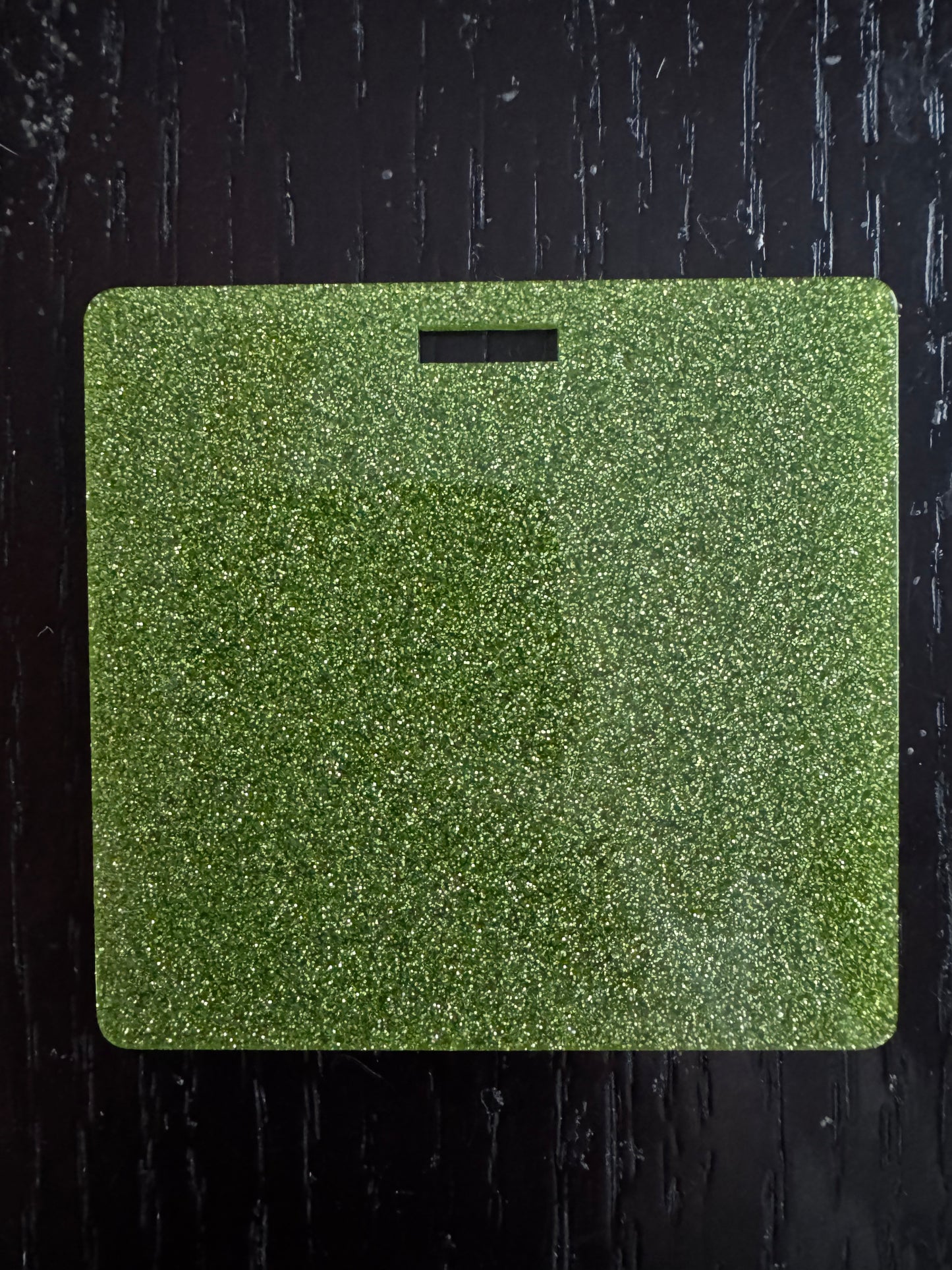 Blank lime green glitter badge buddy