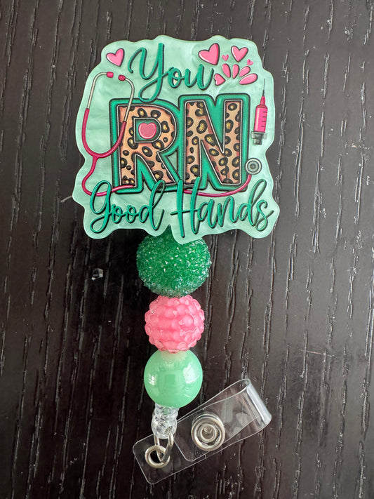 You RN good hands badge reel