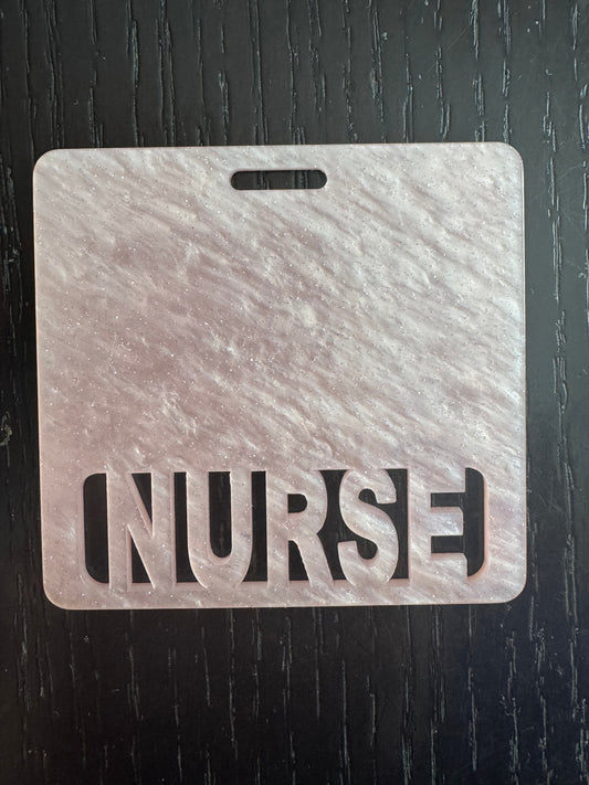 NURSE badge buddy light pink
