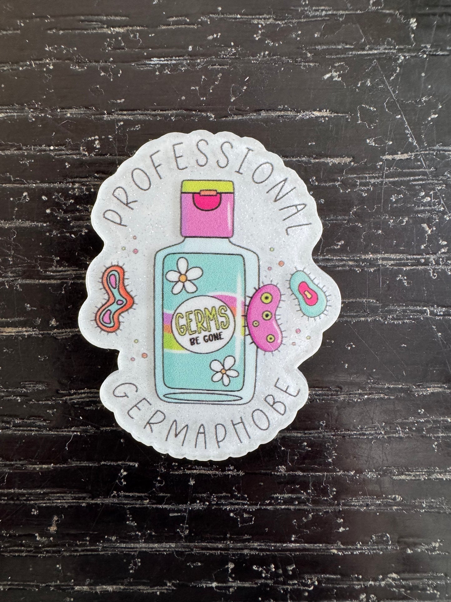 Professional Germaphobe badge reel