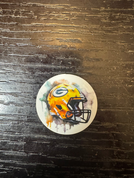 Packers badge reel (no glitter)
