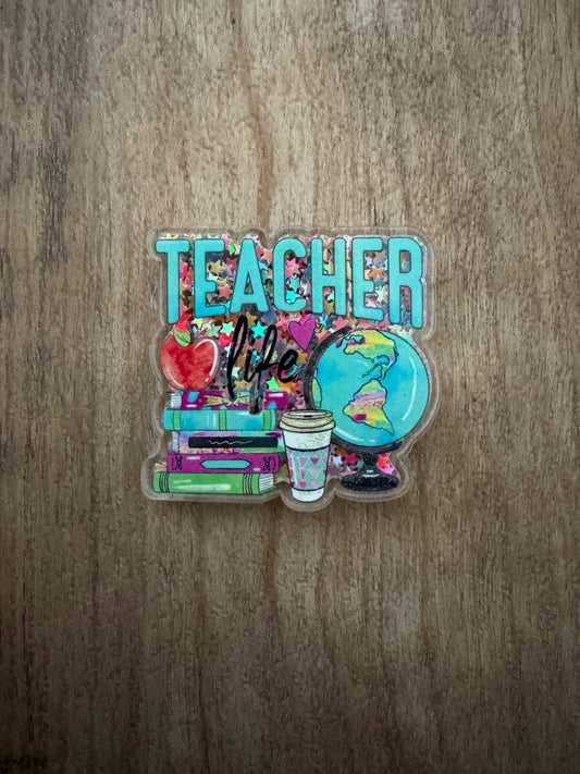 Teacher life shaker badge reel
