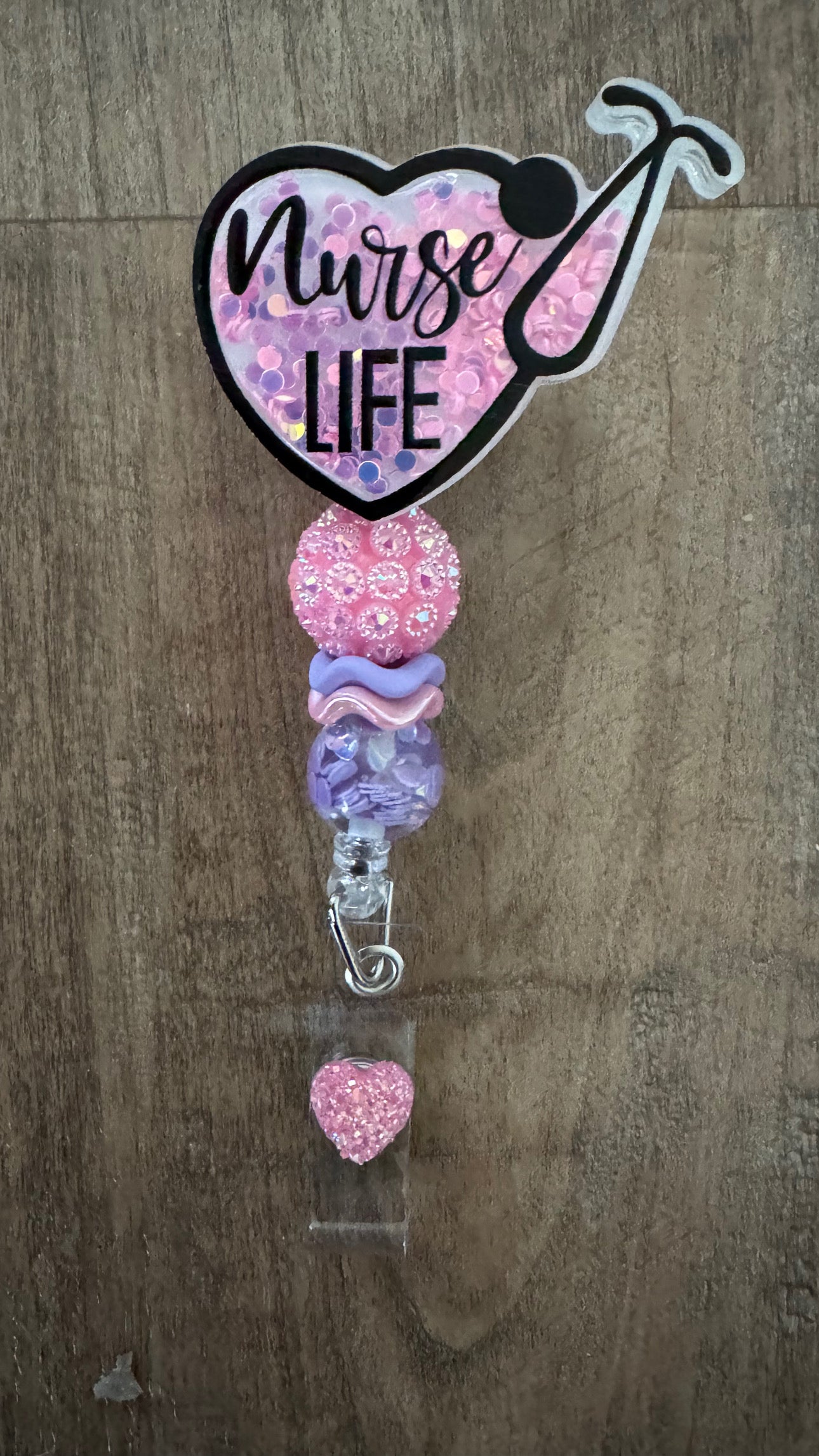 Nurse life shaker badge reel