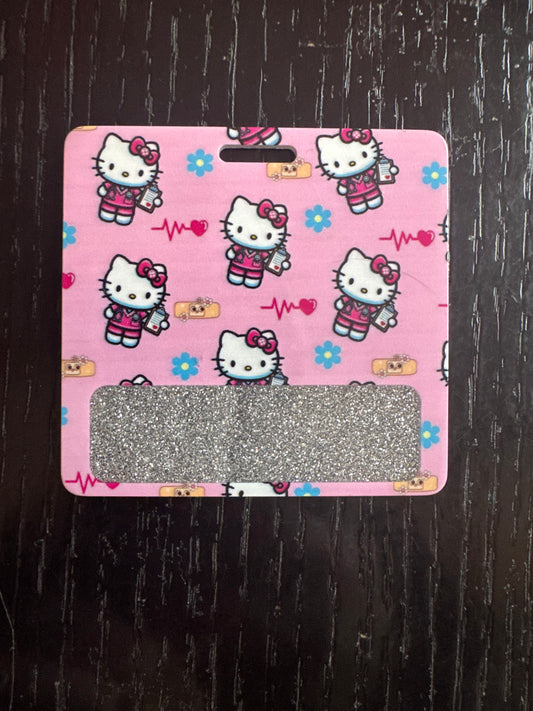 Hello kitty nurse badge buddy