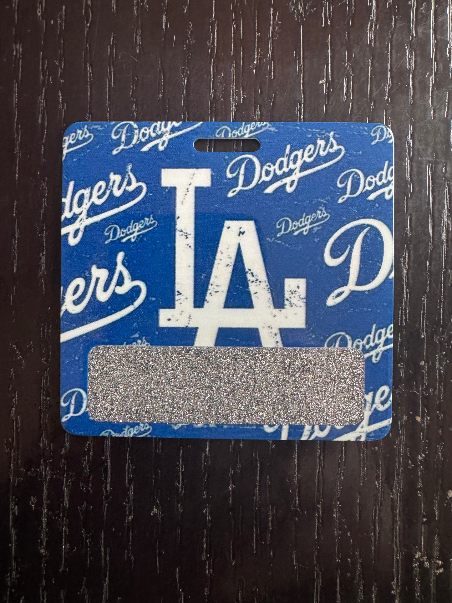 LA Dodgers badge buddy