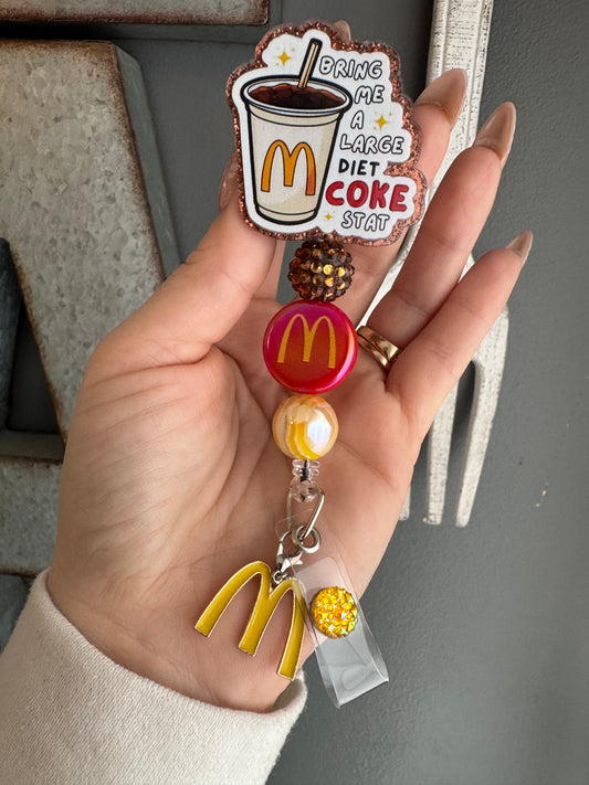 Bring me a large Diet Coke stat badge reel