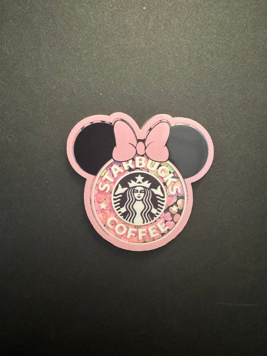 Minnie Starbucks shaker badge reel